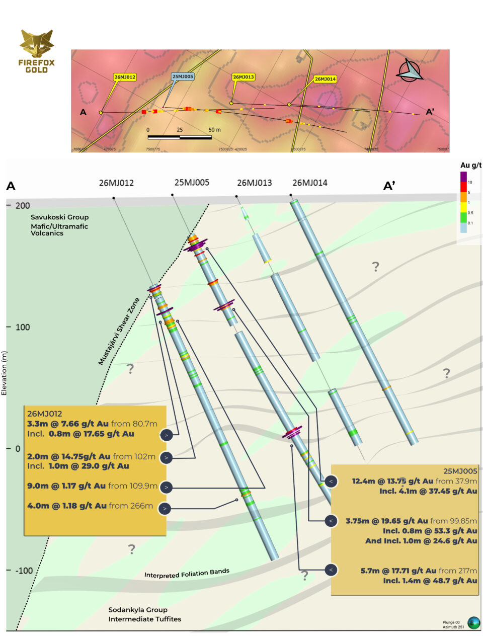 Cross Section Through E Zone Showing 26mj012